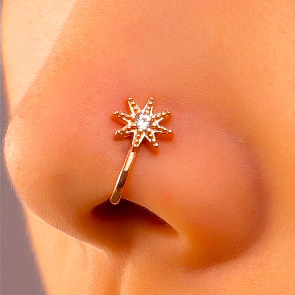 Gold Starburst Nose Cuff